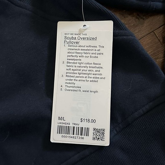 Lululemon-scuba oversized pullover-navy -M/L-NWT - Picture 7 of 9